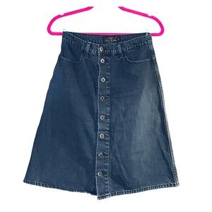 Lucky Brand Black Denim Midi Skirt